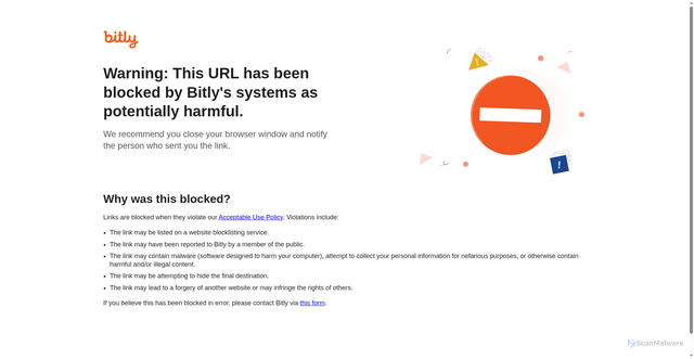 Security scan screenshot of https://bit.ly/jdhnbgf8e3