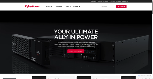 Security scan screenshot of https://www.cyberpowersystems.com