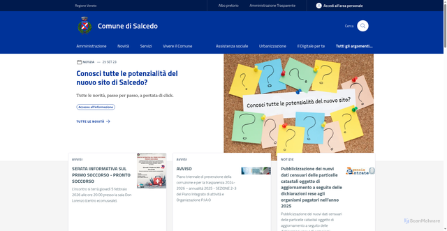 Security scan screenshot of https://www.comune.salcedo.vi.it/