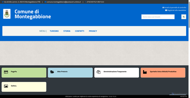 Security scan screenshot of https://comune.montegabbione.tr.it/