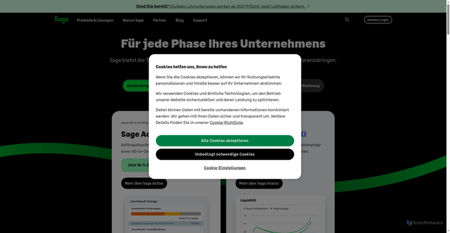 Security scan screenshot of https://sage.de
