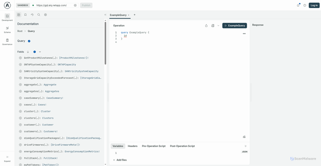 Security scan screenshot of https://gql.aiq.netapp.com