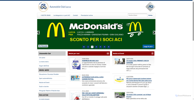 Security scan screenshot of https://www.lucca.aci.it