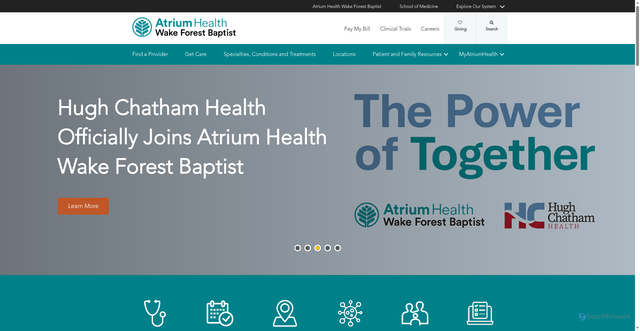 Security scan screenshot of https://www.wakehealth.edu