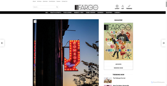 Security scan screenshot of https://fargomonthly.com/the-cellar-fargos-comedy-gem/