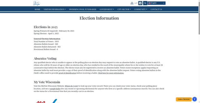Security scan screenshot of https://darlingtonwi.org/election-information/