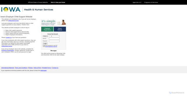 Security scan screenshot of https://secureapp.dhs.state.ia.us/epay/