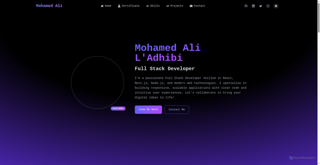 Security scan screenshot of https://mohamedali-ladhibi.pages.dev/
