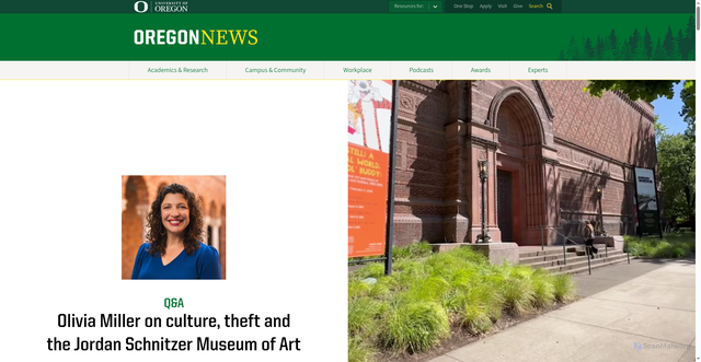 Security scan screenshot of https://news.uoregon.edu/meet-new-director-uos-jordan-schnitzer-museum-art
