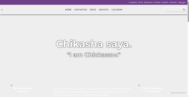 Security scan screenshot of https://www.chickasaw.net/