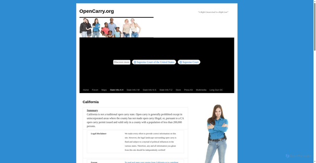 Security scan screenshot of https://opencarry.org/florida/california/