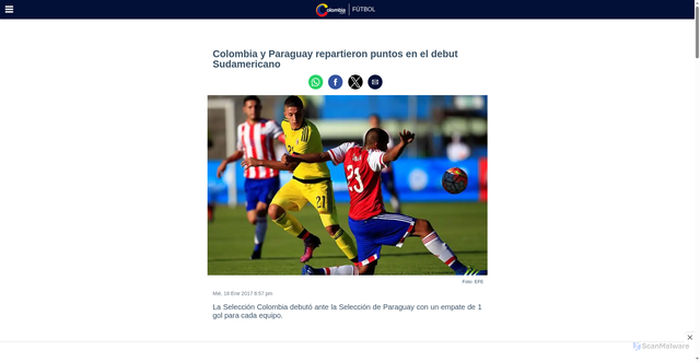Security scan screenshot of https://amp.colombia.com/futbol/nacional/colombia-y-paraguay-repartieron-puntos-en-el-debut-sudamericano-149789