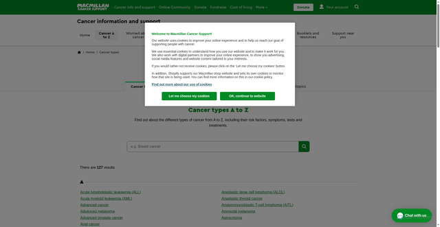 Security scan screenshot of https://www.macmillan.org.uk/cancer-information-and-support/cancer-types