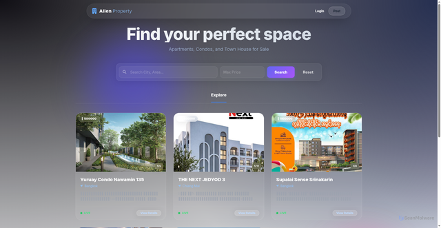 Security scan screenshot of https://alienproperty-o2rw8w5vzz.edgeone.app/