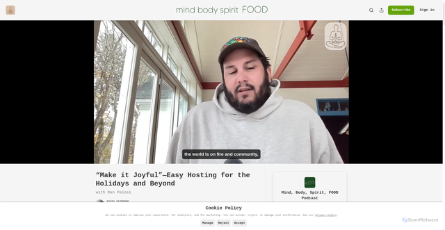 Security scan screenshot of https://mindbodyspiritfood.substack.com/p/dan-pelosi