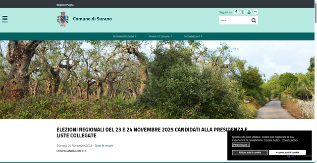 Security scan screenshot of https://www.comune.surano.le.it/