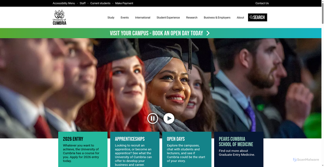 Security scan screenshot of https://cumbria.ac.uk