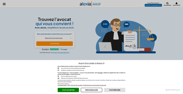 Security scan screenshot of https://www.alexia.fr