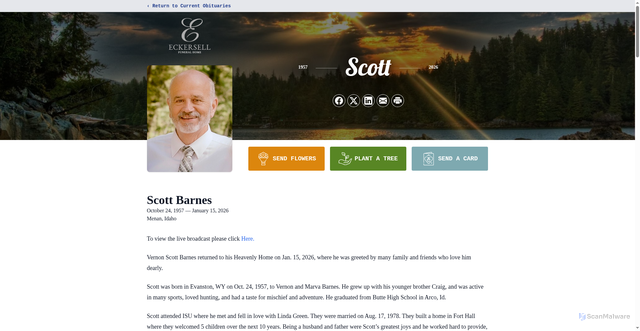 Security scan screenshot of https://www.eckersellfuneralhome.com/obituaries/vernon-barnes