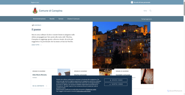 Security scan screenshot of https://www.comune.canepina.vt.it/