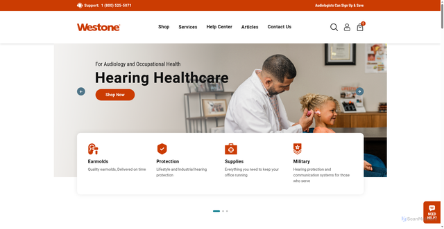 Security scan screenshot of https://westone.com