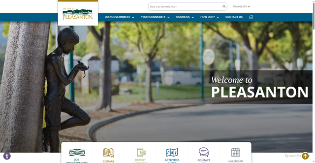 Security scan screenshot of https://www.cityofpleasantonca.gov/