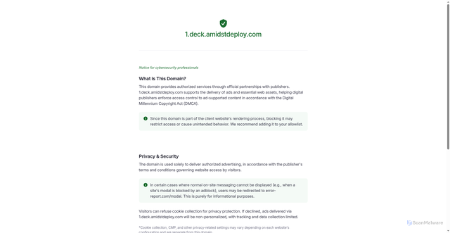 Security scan screenshot of 1.deck.amidstdeploy.com