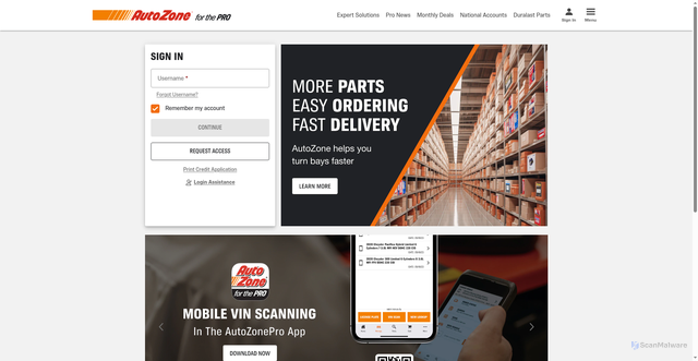 Security scan screenshot of https://www.autozonepro.com