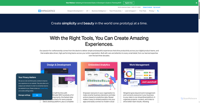 Security scan screenshot of https://infragistics.com