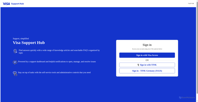 Security scan screenshot of https://visasupporthubcte.visaonline.com