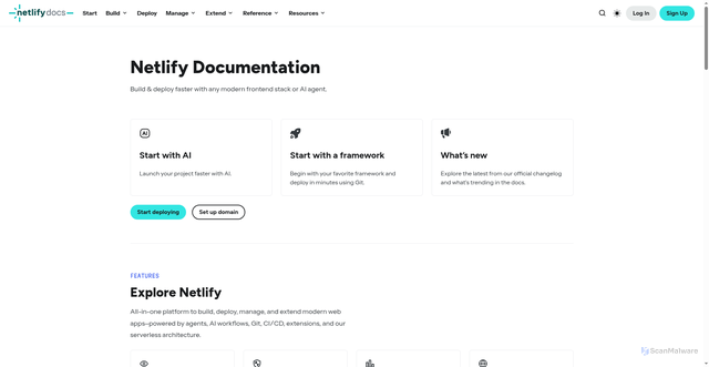 Security scan screenshot of https://docs.netlify.com
