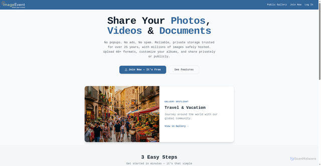 Security scan screenshot of https://imageevent.com