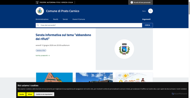 Security scan screenshot of https://www.comune.prato-carnico.ud.it