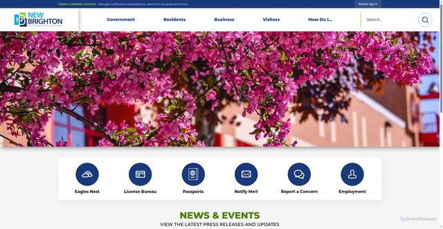 Security scan screenshot of https://www.newbrightonmn.gov/