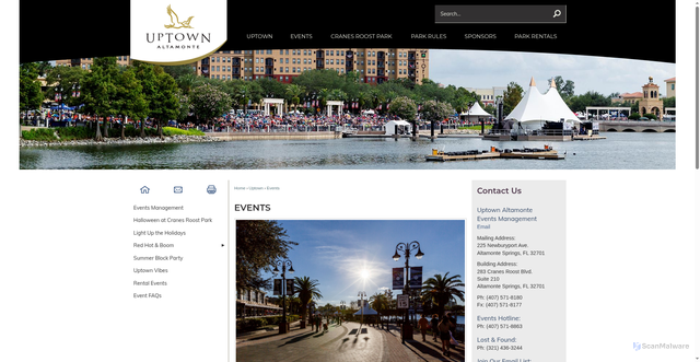 Security scan screenshot of https://www.altamonte.org/493/Events