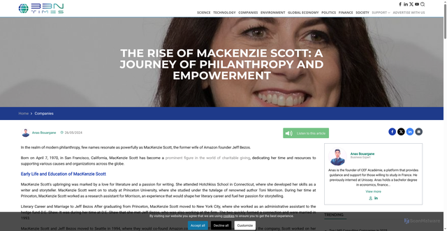 Security scan screenshot of https://www.bbntimes.com/companies/the-rise-of-mackenzie-scott-a-journey-of-philanthropy-and-empowerment