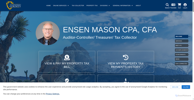 Security scan screenshot of https://www.sbcountyatc.gov/