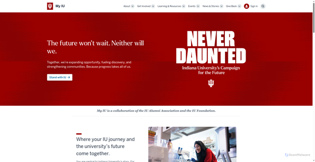 Security scan screenshot of https://alumni.iupui.edu