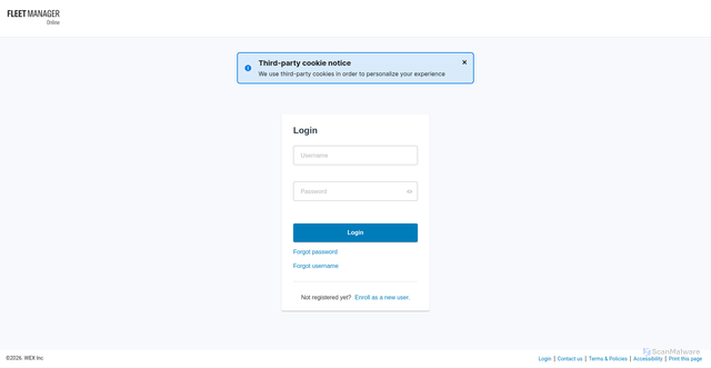 Security scan screenshot of https://myfleetcardlogin.com
