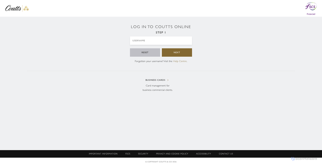 Security scan screenshot of https://online.coutts.com