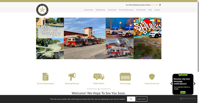 Security scan screenshot of https://shivelyky.gov/