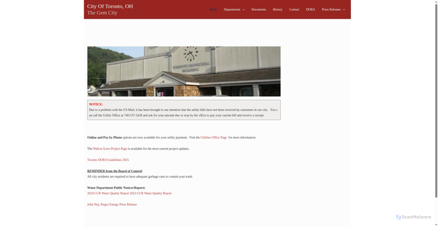 Security scan screenshot of https://torontooh.gov/