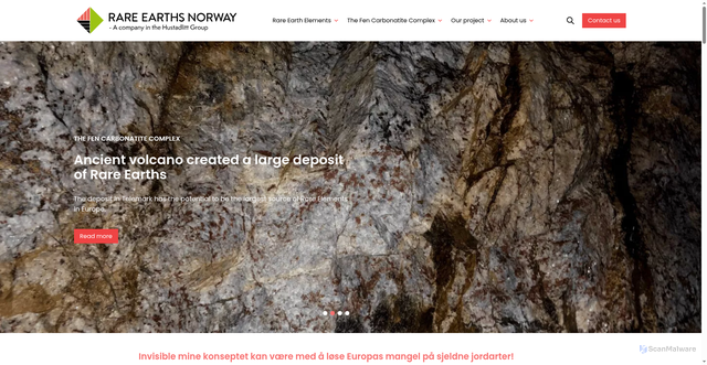 Security scan screenshot of https://www.rareearthsnorway.com/