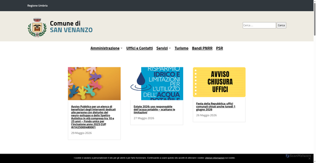Security scan screenshot of https://www.comune.sanvenanzo.tr.it