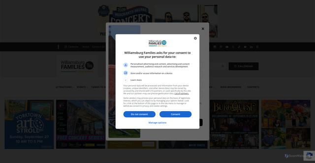 Security scan screenshot of https://www.williamsburgfamilies.com/events/sounds-of-summer-concert-series-7/