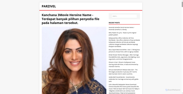 Security scan screenshot of https://ziparvel.pages.dev/post/kanchana-3movie-heroine-name/
