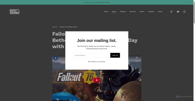 Security scan screenshot of https://www.daily-gamer.net/news/cajxc8ho4owqt2gpm0h0tecq6zhcyo