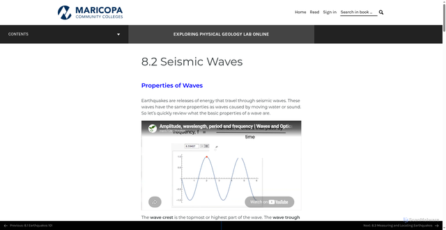 Security scan screenshot of https://open.maricopa.edu/geologylab/chapter/seismic-waves/
