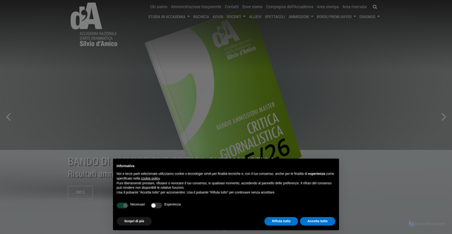 Security scan screenshot of https://www.accademiasilviodamico.it/
