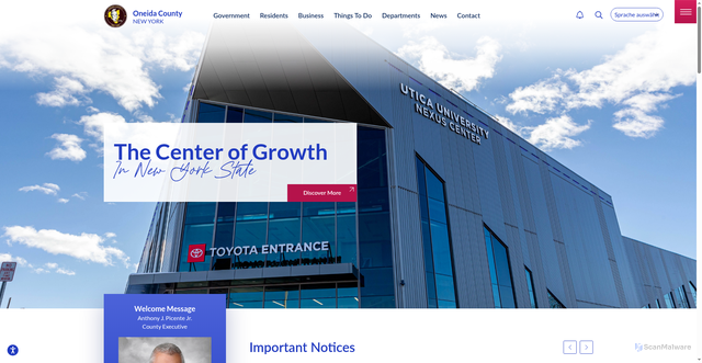 Security scan screenshot of https://oneidacountyny.gov